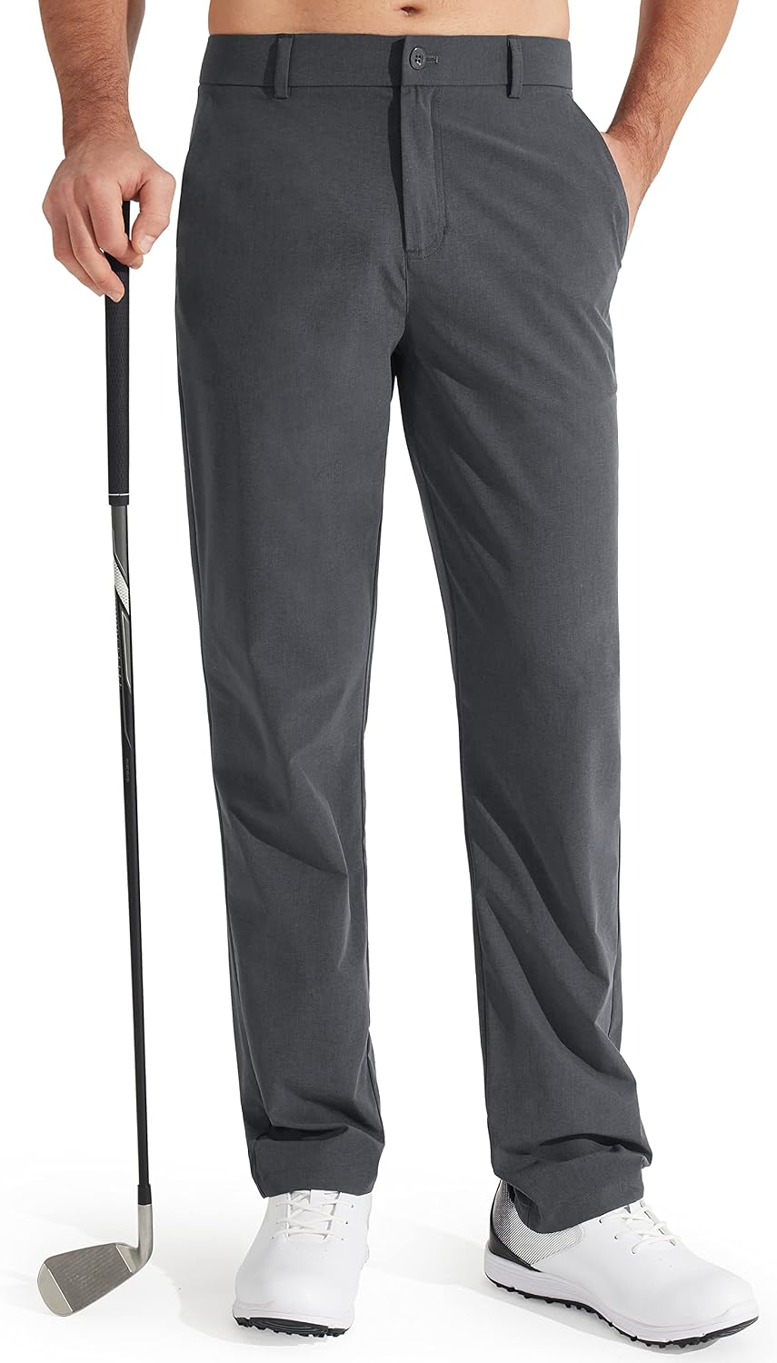 Cedric Pantalón de golf elástico para hombre – secado rápido, pierna recta y estilo formal
