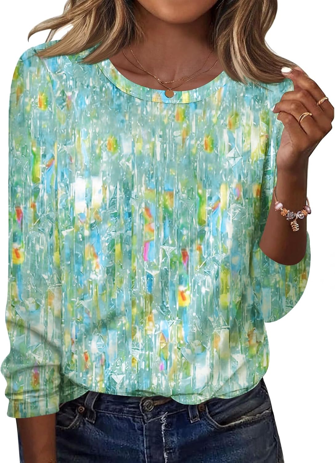 Blusa Sara para Mujer – Cuello redondo, Bajo curvado y Corte cómodo