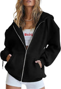 Sudadera con capucha y cremallera Victoria para Mujer – Capucha con cordón, Bolsillos laterales y Silueta relajada