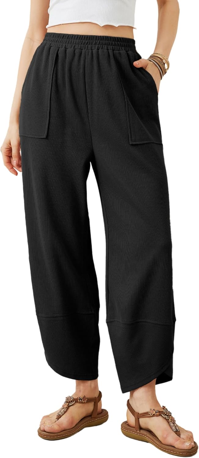 Pantalón palazzo Vega para Mujer – Bajo curvado, Bolsillos laterales y Corte cómodo