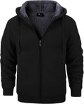 Hugo Sudadera con capucha y forro polar para hombre – chaqueta cálida de invierno con bolsillos laterales