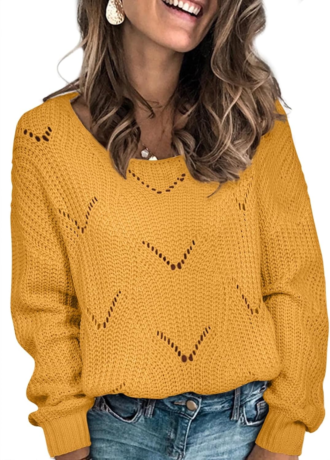 Suéter Nadia para Mujer – Mangas largas, Silueta relajada y Cuello redondo