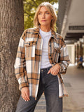 Zaria Sobrecamisa de cuadros para mujer – corte oversize, botones frontales y bolsillos