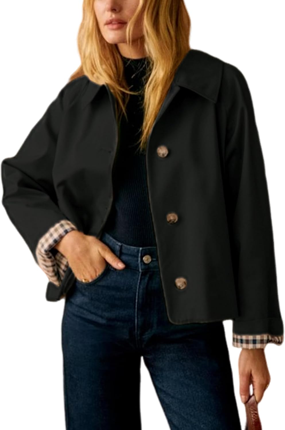 Chaqueta Olivia para Mujer – Solapa estructurada, Cuello solapa y Bolsillos laterales