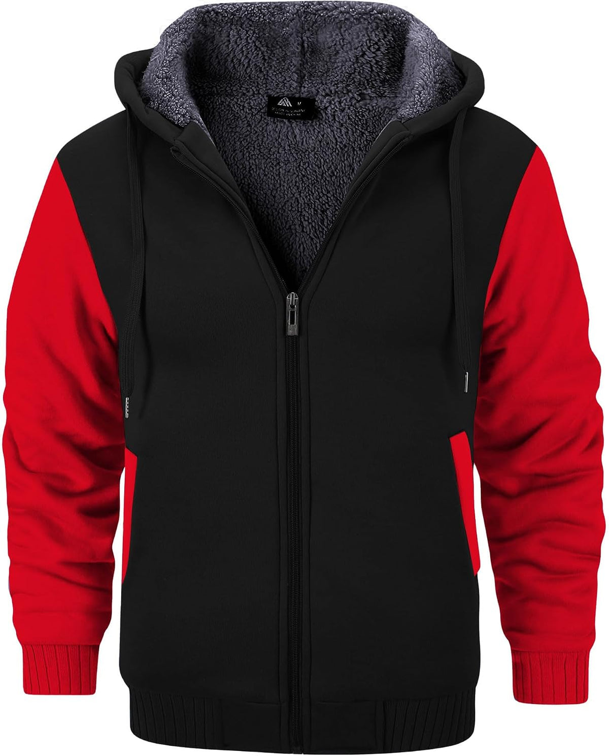 Hugo Sudadera con capucha y forro polar para hombre – chaqueta cálida de invierno con bolsillos laterales