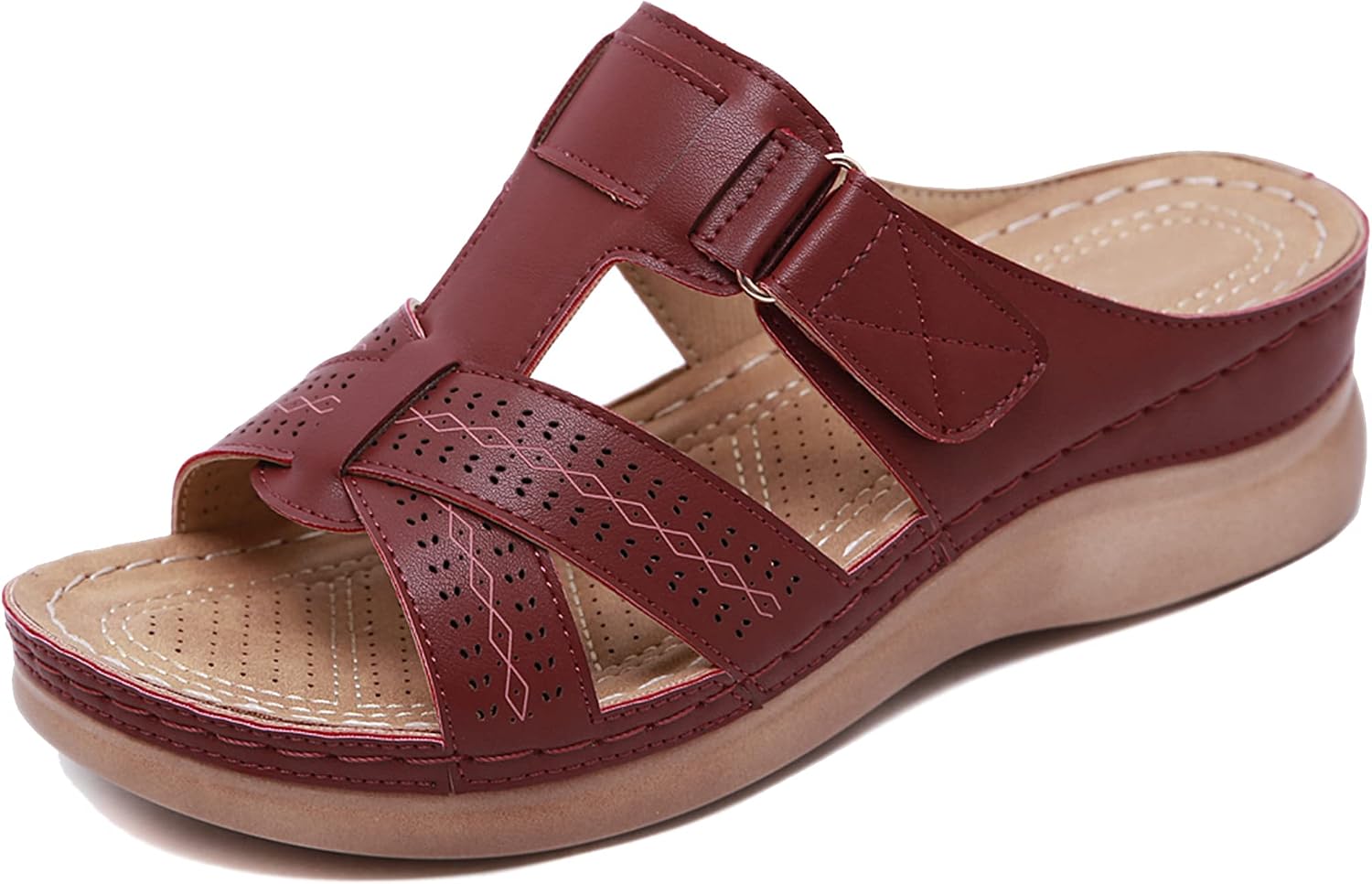 Kara Mules Cuña Mujer – Plataforma Ligera, Cuero PU y Punta Abierta