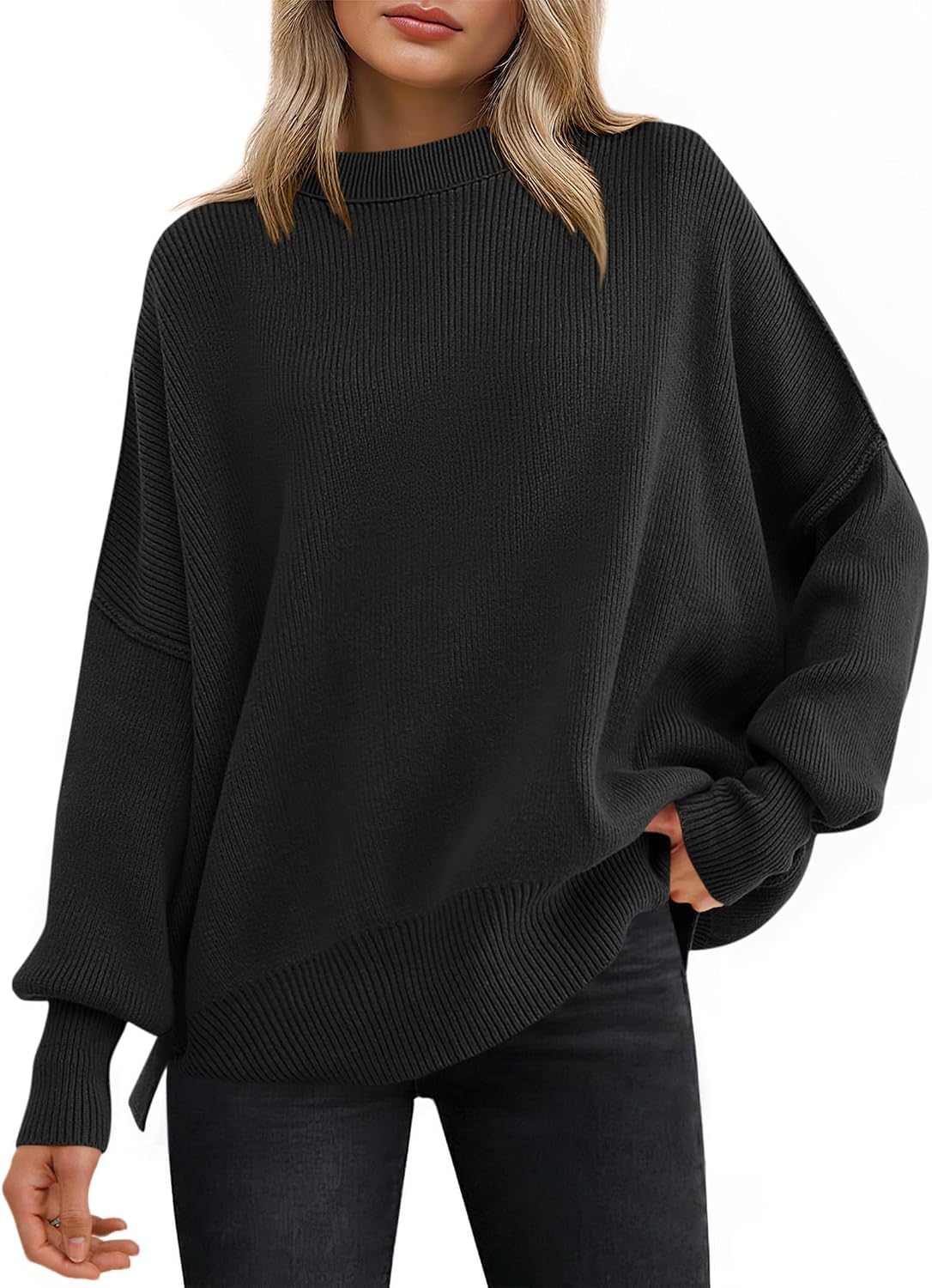 Suéter Noa para Mujer – Cuello redondo, Silueta relajada y Mangas largas