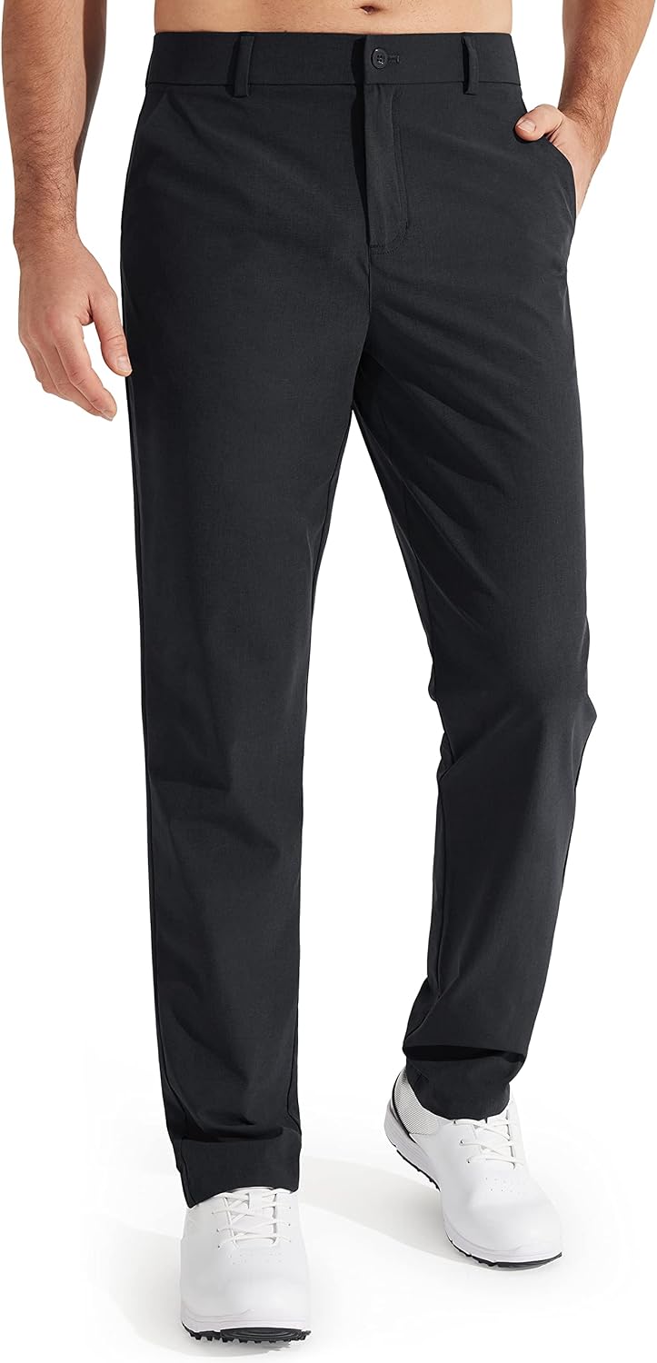 Cedric Pantalón de golf elástico para hombre – secado rápido, pierna recta y estilo formal