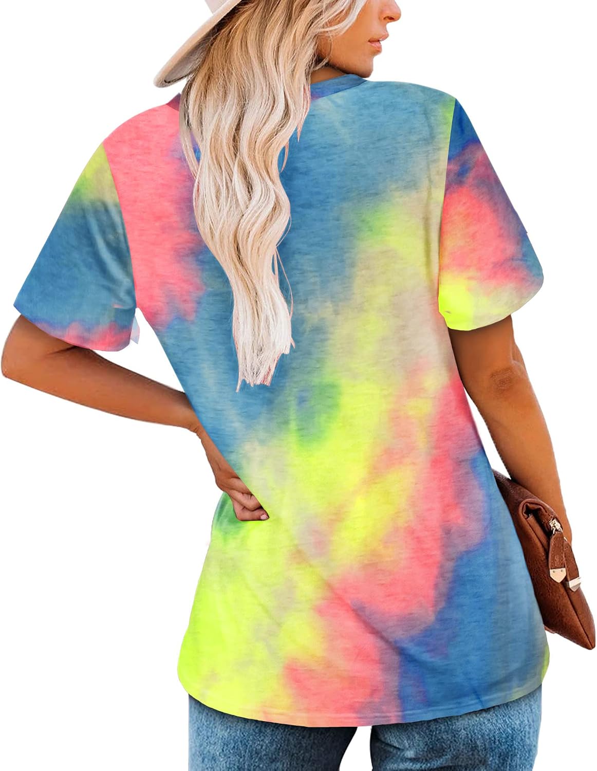 Harper Camiseta Mujer Rayas – Cuello en V, Manga Corta y Tejido Suave