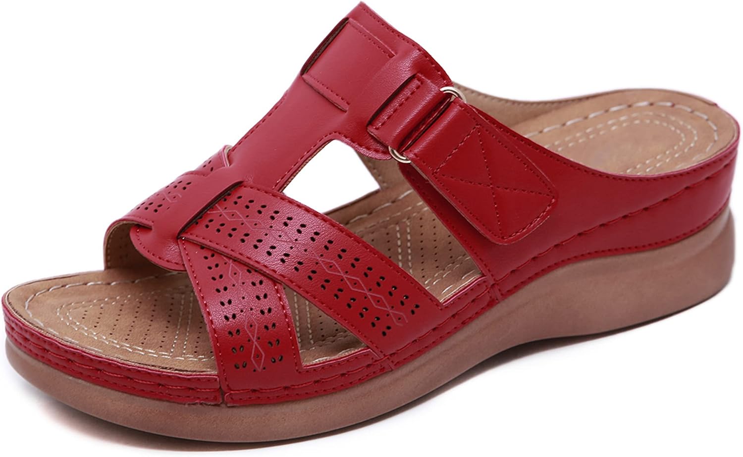 Kara Mules Cuña Mujer – Plataforma Ligera, Cuero PU y Punta Abierta