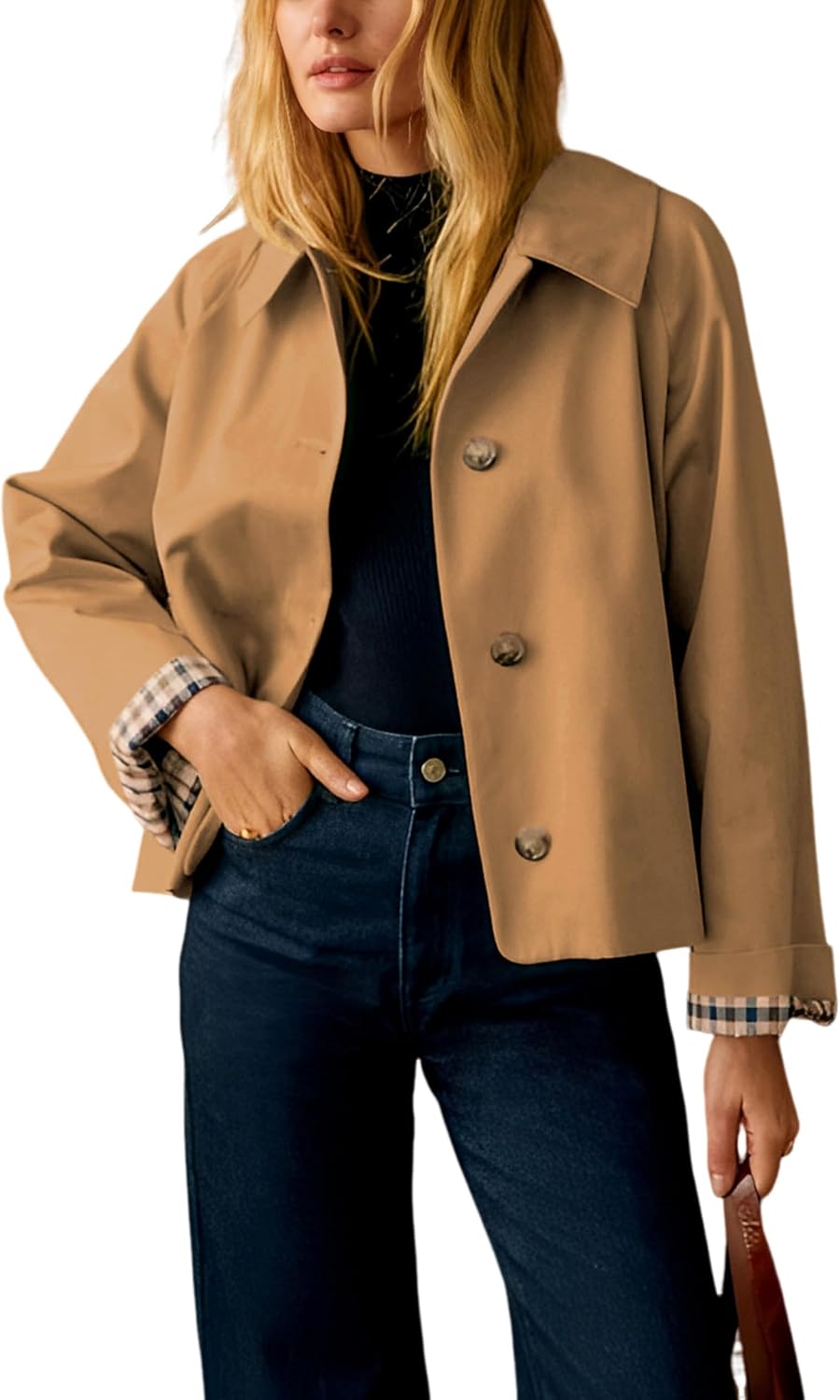 Chaqueta Olivia para Mujer – Solapa estructurada, Cuello solapa y Bolsillos laterales