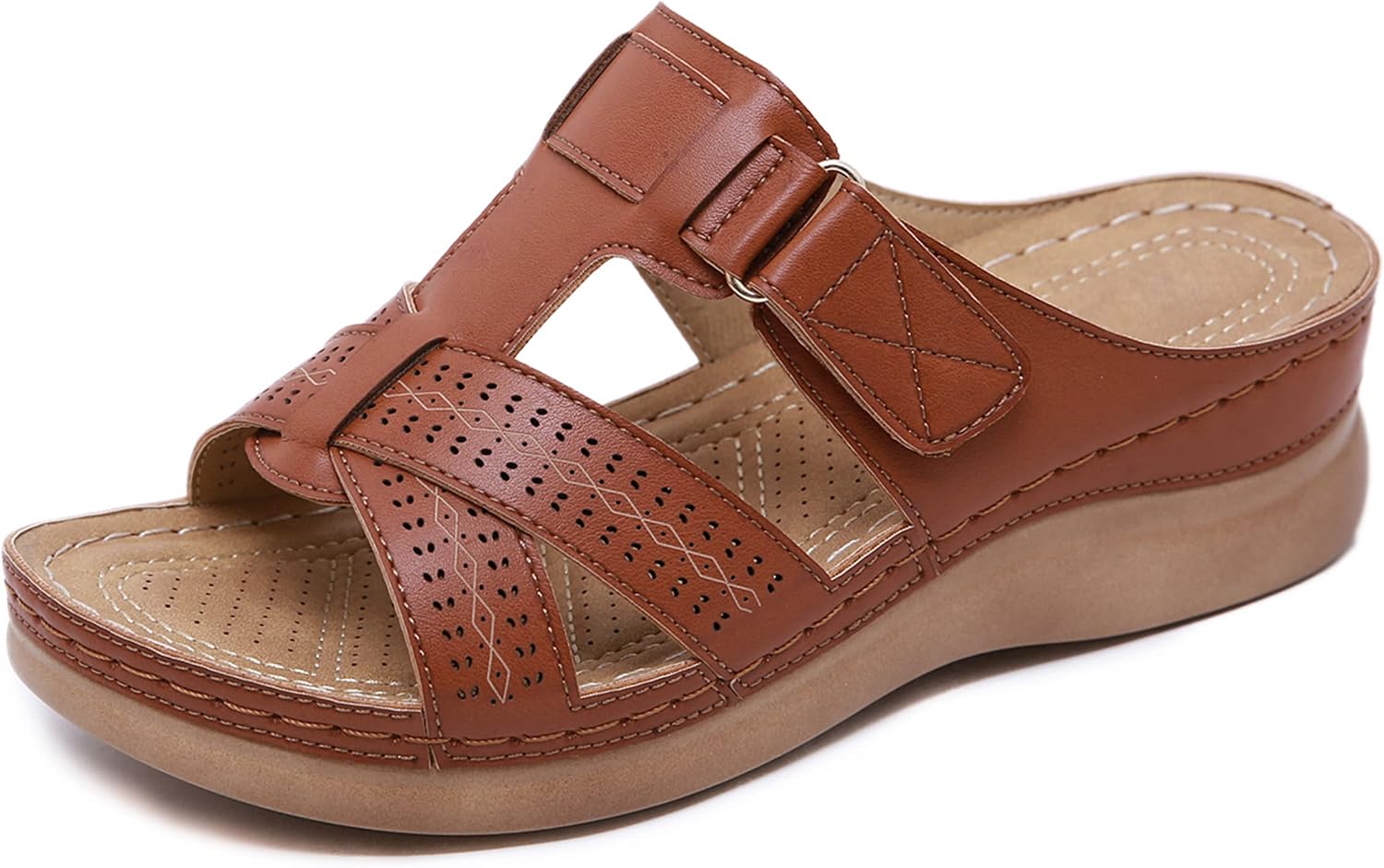 Kara Mules Cuña Mujer – Plataforma Ligera, Cuero PU y Punta Abierta