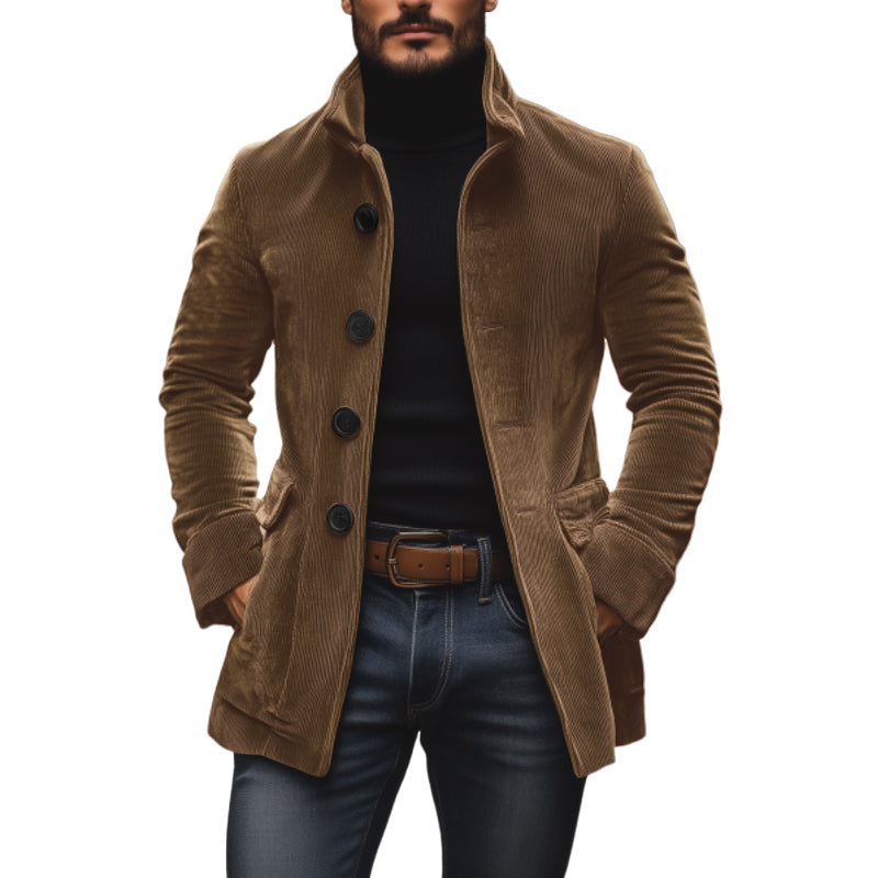 Chaqueta Marcos para Hombre – Silueta entallada, Cuello mao y Sofisticado