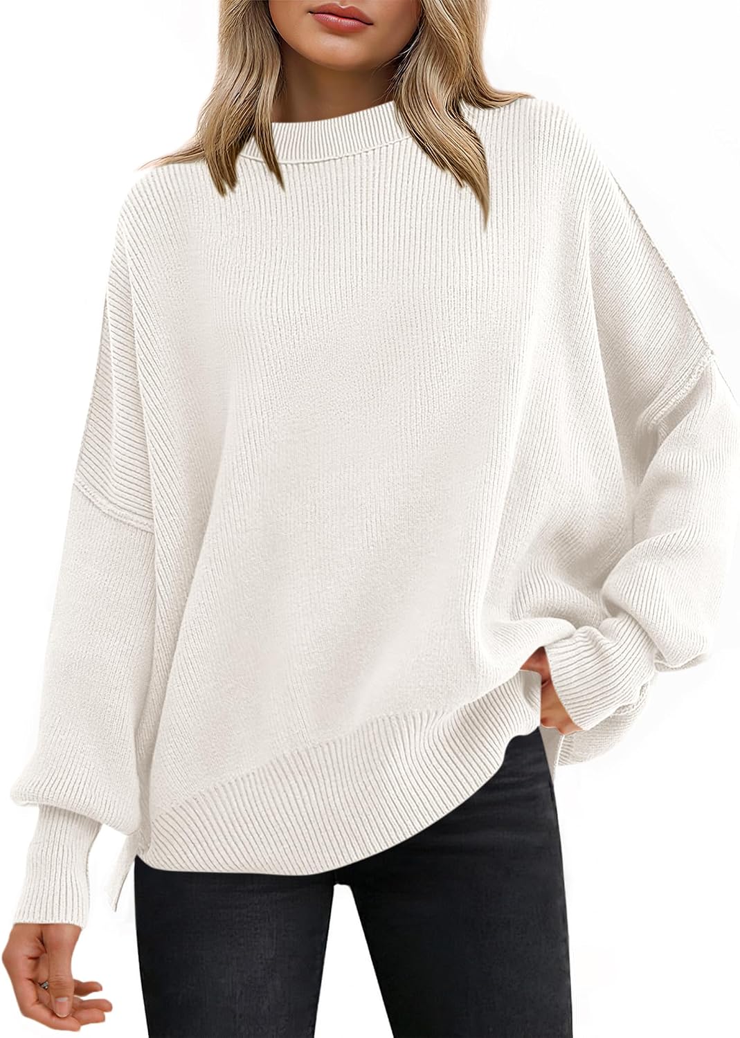 Suéter Noa para Mujer – Cuello redondo, Silueta relajada y Mangas largas