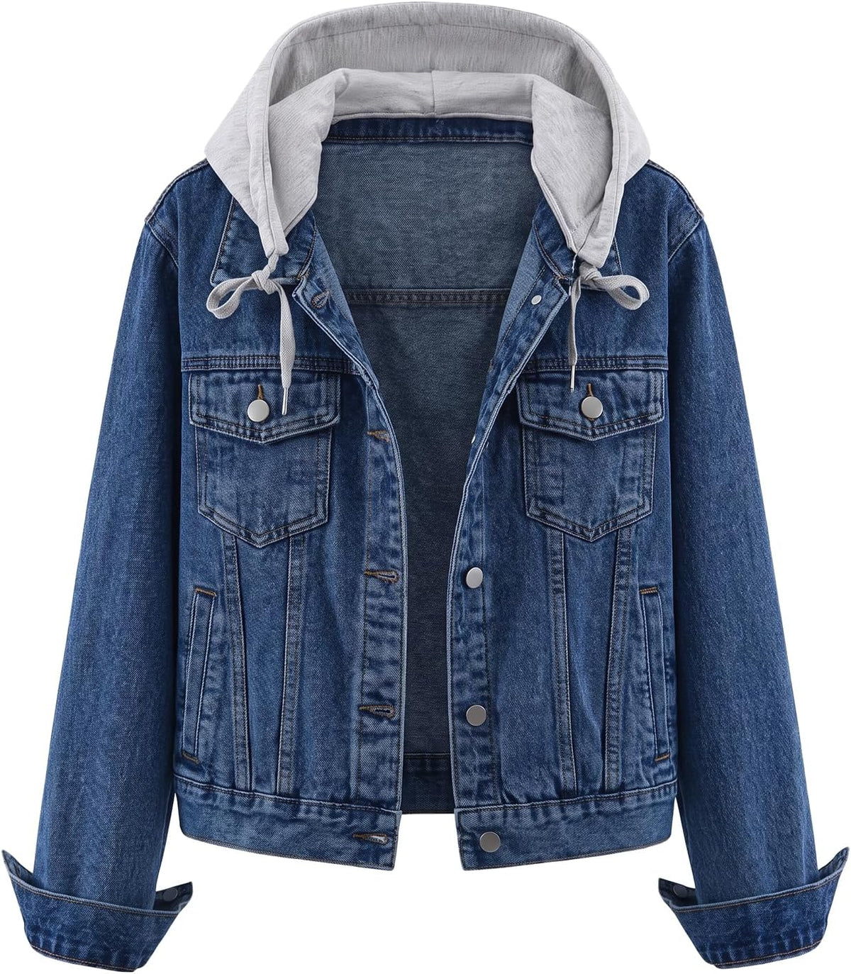 Chaqueta vaquera Aitana para Mujer – Con capucha, Bolsillos prácticos y Capucha con cordón
