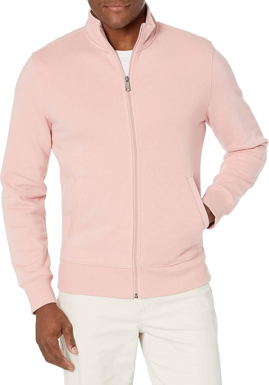 Elias Sudadera polar con cremallera completa para hombre – cuello alto, peso medio y bolsillos