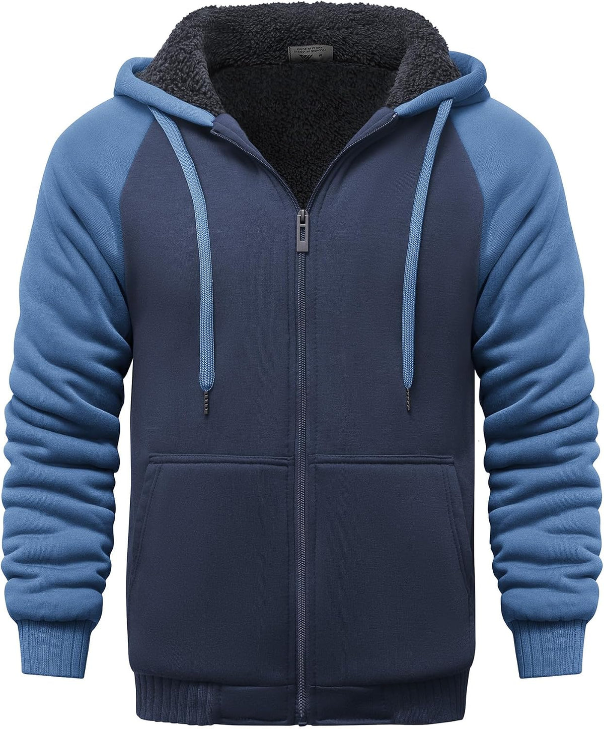 Hugo Sudadera con capucha y forro polar para hombre – chaqueta cálida de invierno con bolsillos laterales