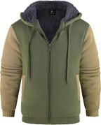 Hugo Sudadera con capucha y forro polar para hombre – chaqueta cálida de invierno con bolsillos laterales
