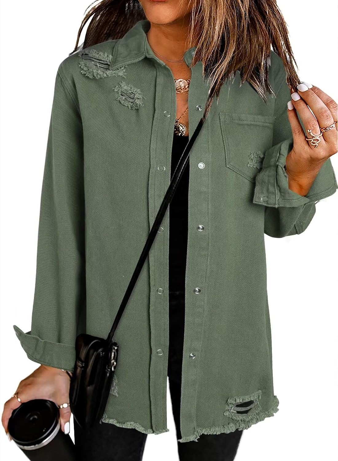 Chaqueta vaquera Valentina para Mujer – Corte boyfriend, Cierre de botones y Bolsillos laterales