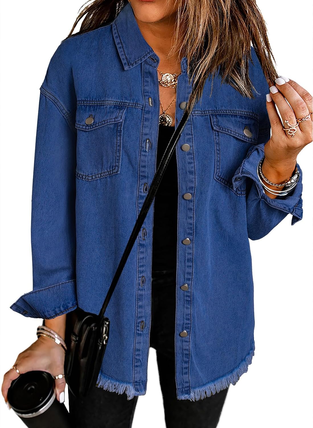Chaqueta vaquera Valentina para Mujer – Corte boyfriend, Cierre de botones y Bolsillos laterales