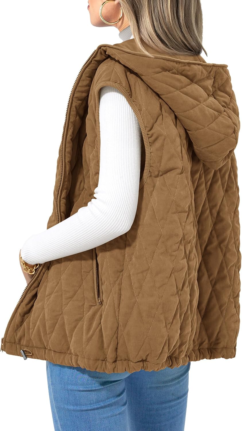 Chaleco acolchado Victoria para Mujer – Cremallera completa, Silueta holgada y Bolsillos prácticos