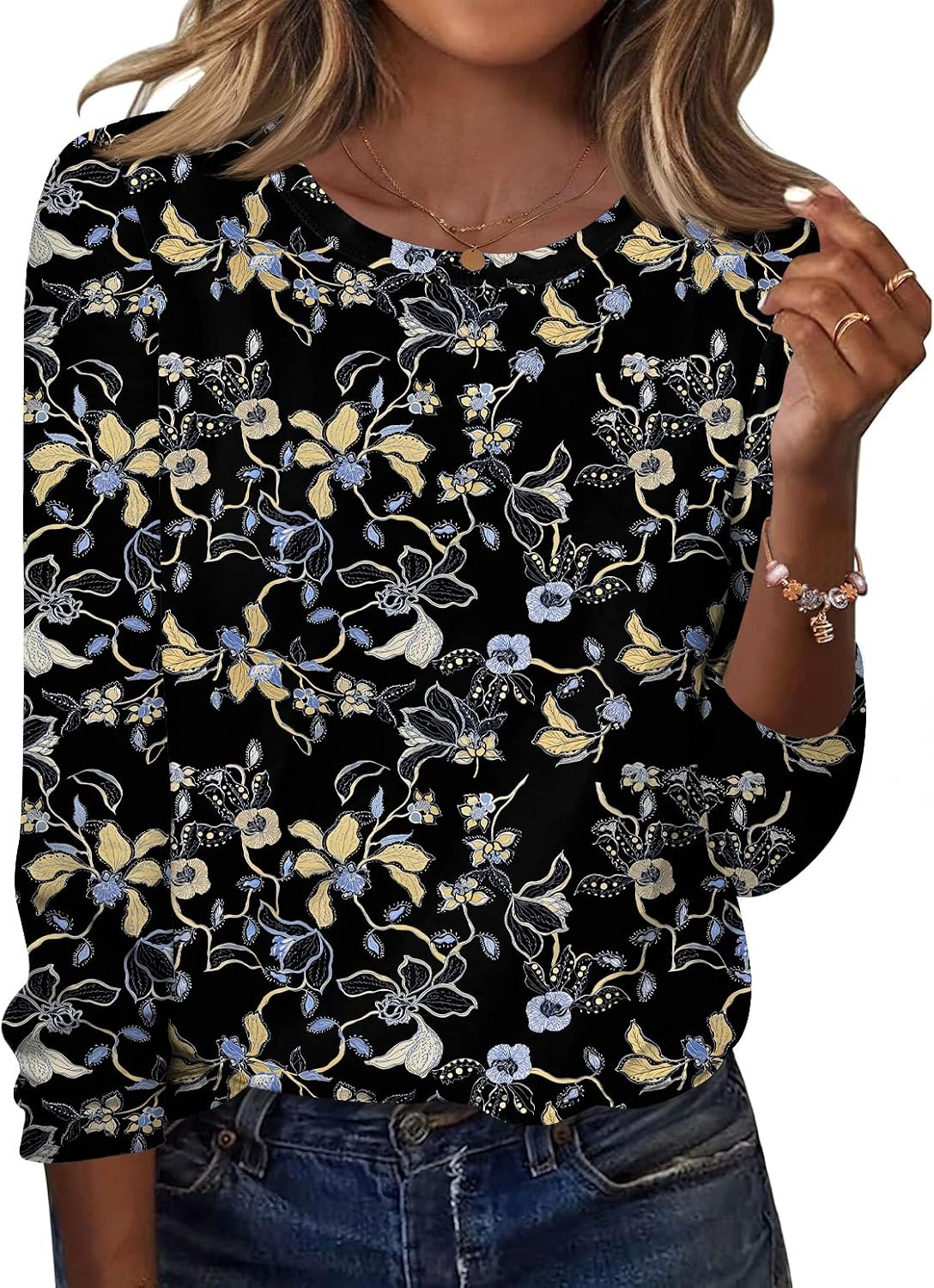 Blusa Sara para Mujer – Cuello redondo, Bajo curvado y Corte cómodo