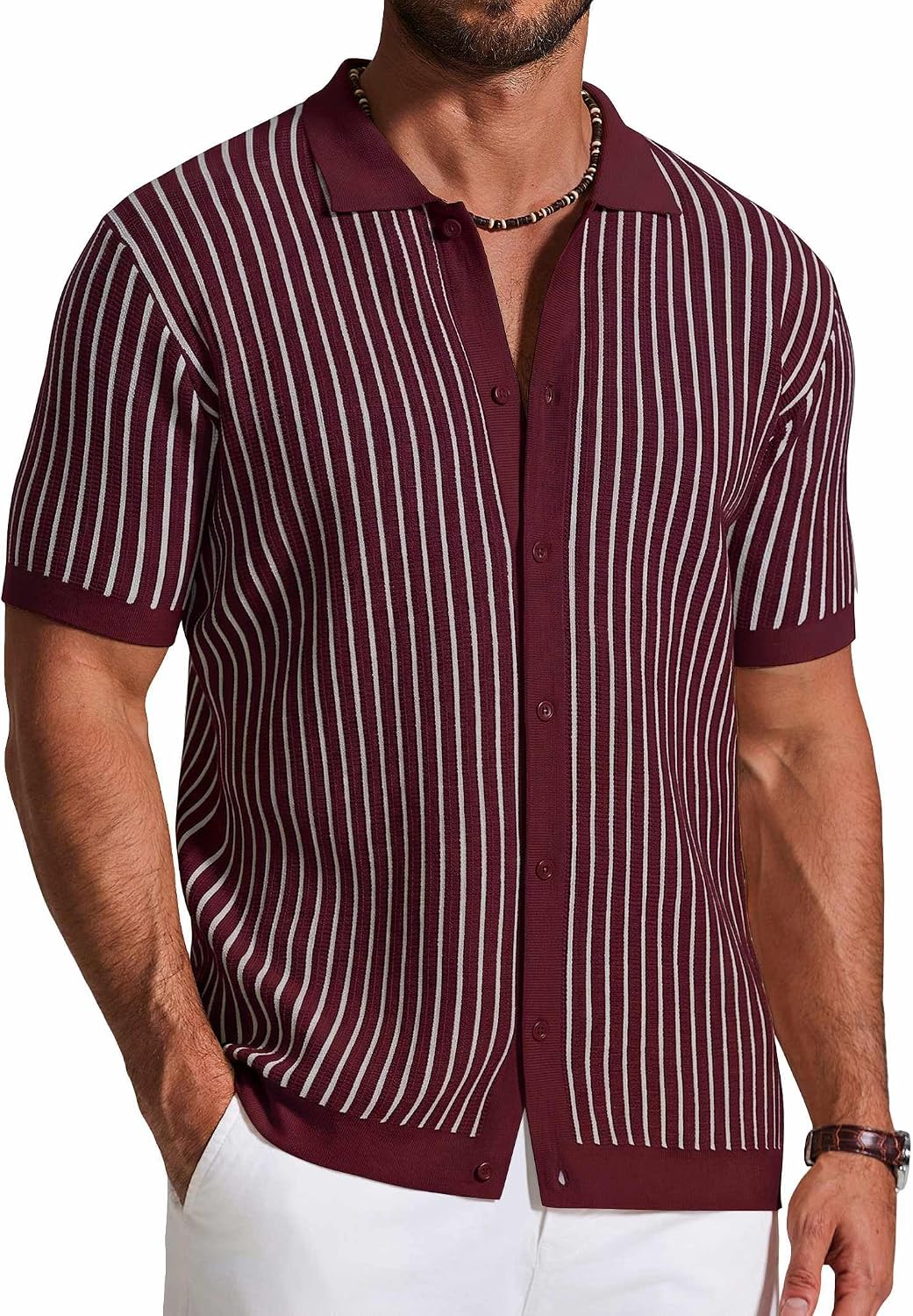 Top Salvador para Hombre – Acabados acanalados, Manga corta y Cálido