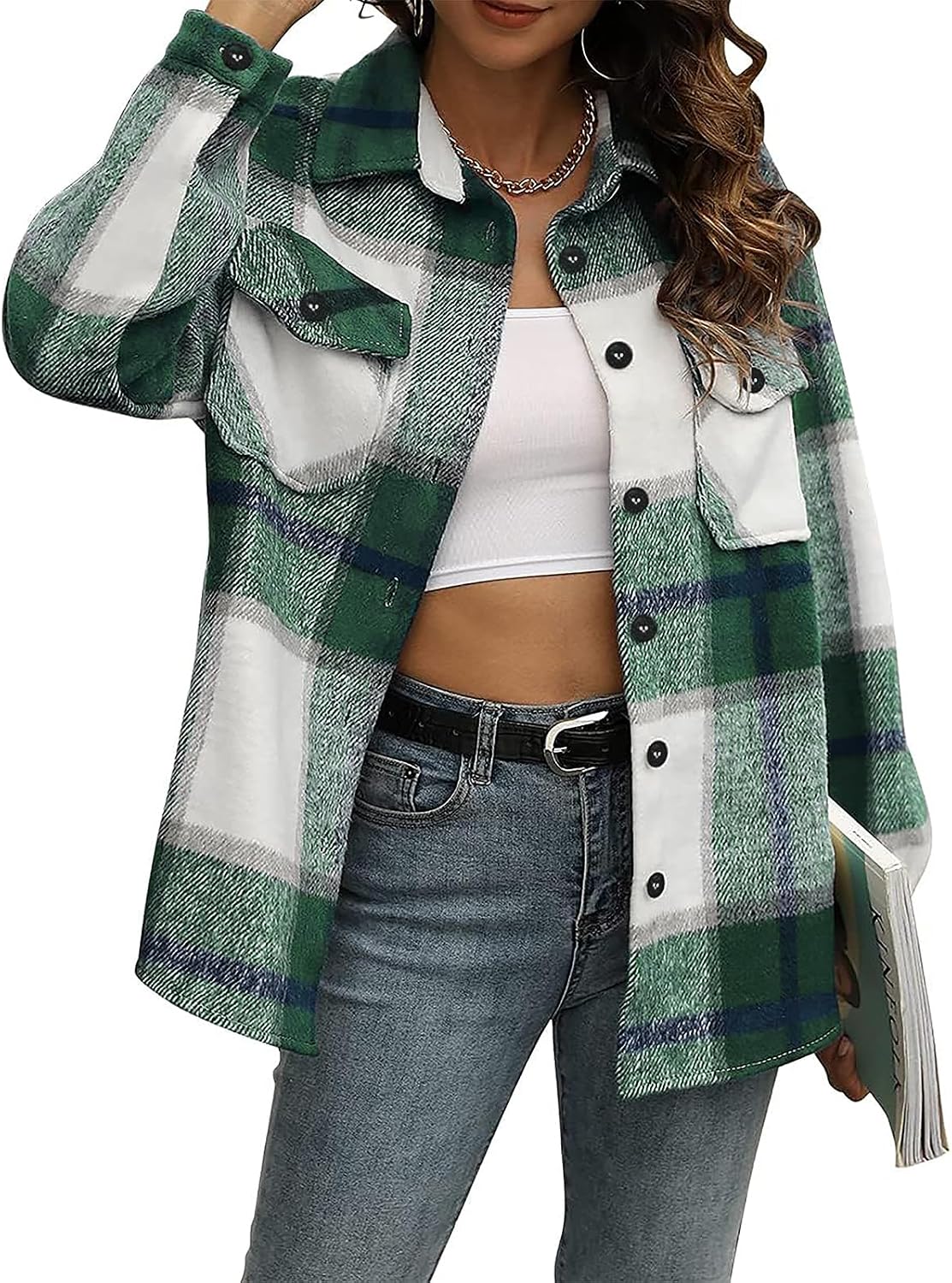 Camisa-chaqueta Daniela para Mujer – Silueta relajada, Cierre de botones y Bolsillos en el pecho