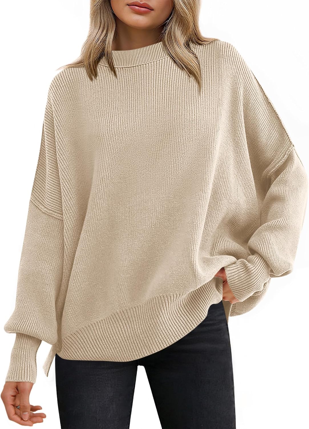 Suéter Noa para Mujer – Cuello redondo, Silueta relajada y Mangas largas