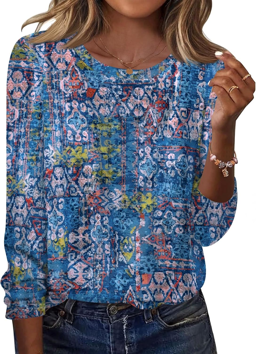 Blusa Sara para Mujer – Cuello redondo, Bajo curvado y Corte cómodo