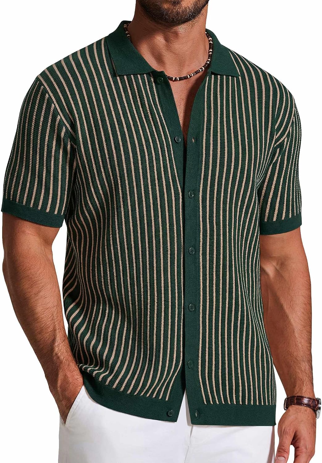 Top Salvador para Hombre – Acabados acanalados, Manga corta y Cálido