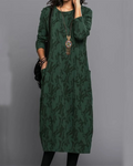 Vestido largo Ariadna para Mujer – Mangas largas, Bolsillos prácticos y Afelpado