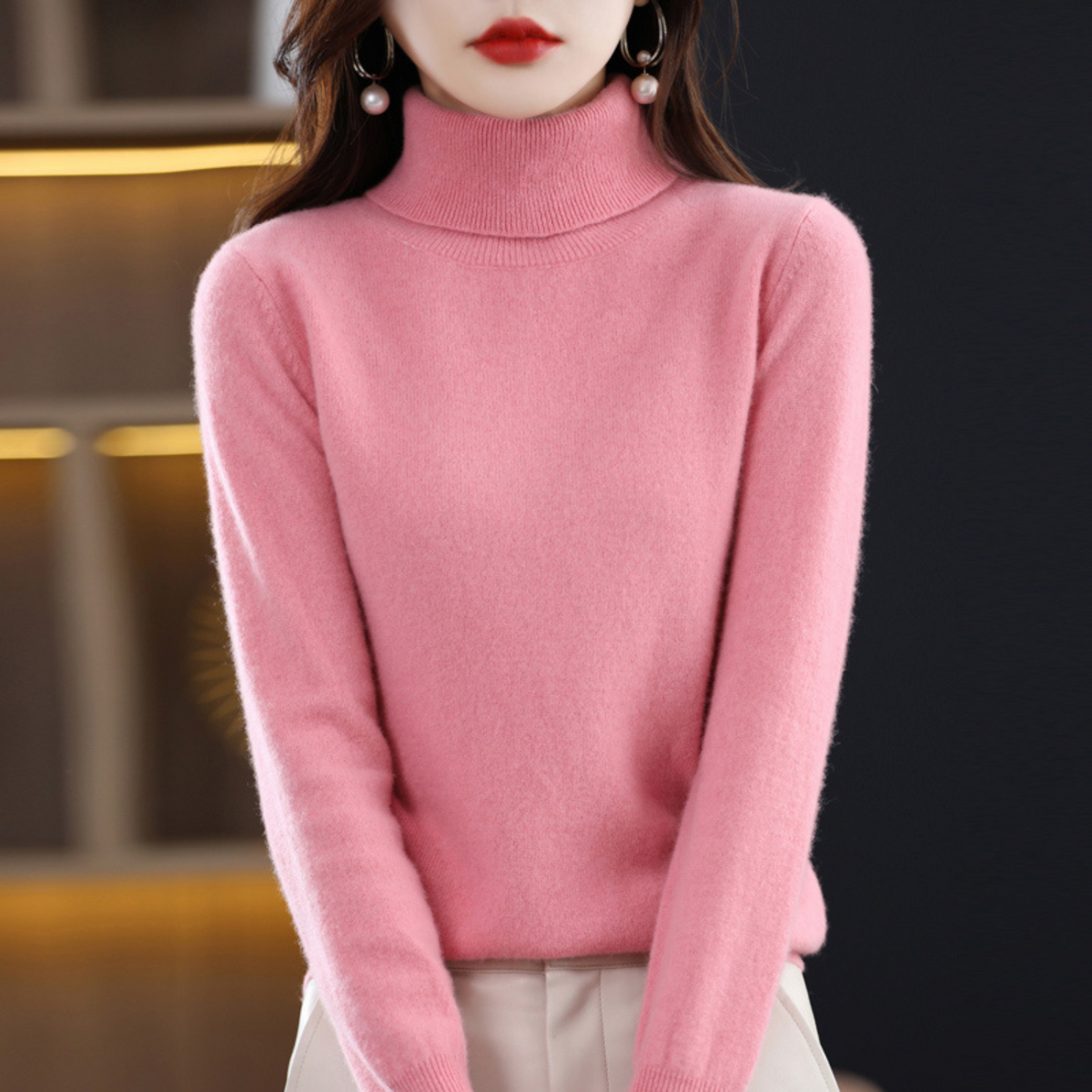 Suéter de cuello alto Rocío para Mujer – Punto afelpado, Cálido y Elegante