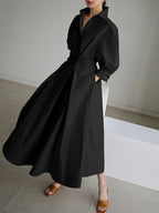 Lucie Robe Midi pour Femme – Robe Boutonnée Élégante Décontractée Chic