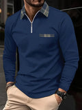 Frank Polo a Manica Lunga da Uomo – Polo con Zip a Quadri Elegante