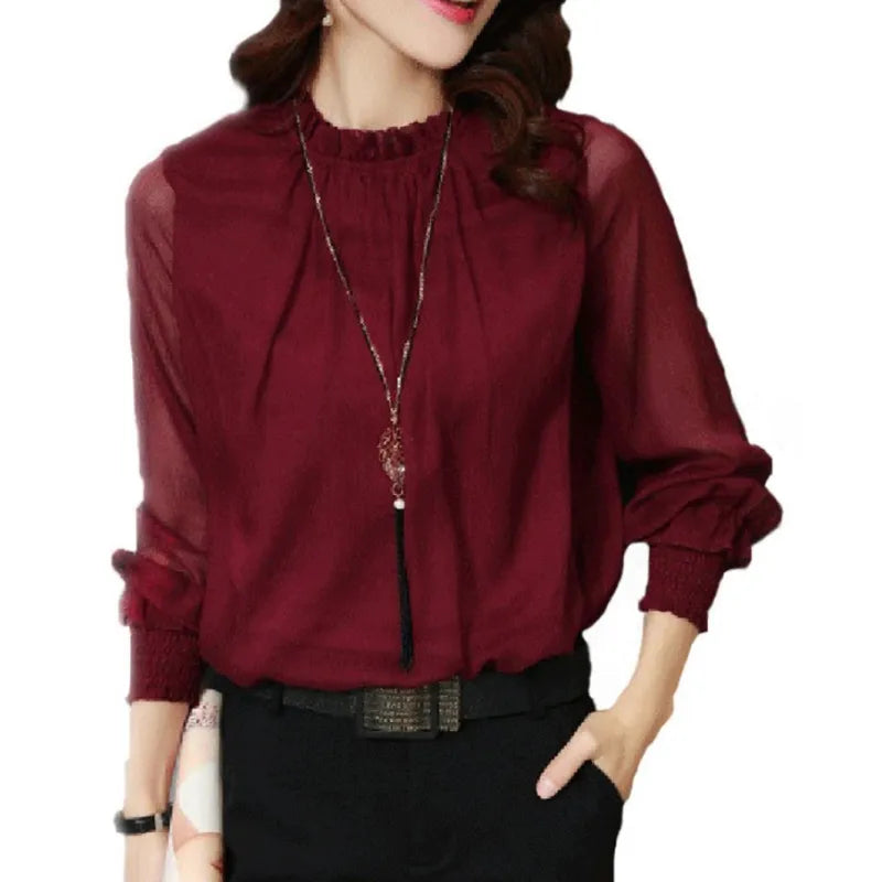 Clara Camicia a Maniche Lunghe da Donna – Camicia Elegante Casual da Ufficio Chic