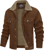 Julian Chaqueta de pana con forro sherpa para hombre – estilo trucker cálido con bolsillos