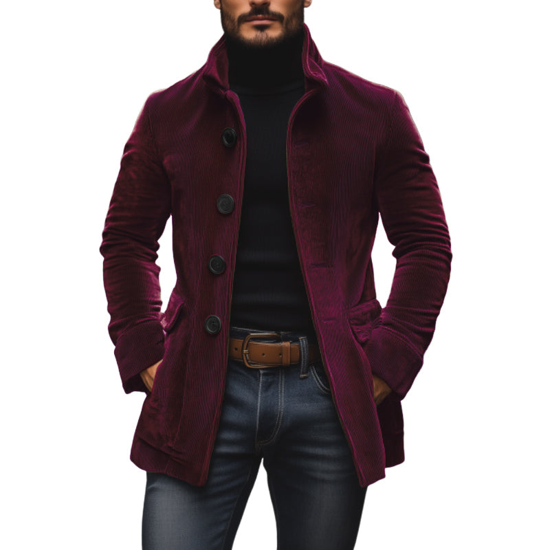 Chaqueta Marcos para Hombre – Silueta entallada, Cuello mao y Sofisticado