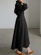 Lucie Robe Midi pour Femme – Robe Boutonnée Élégante Décontractée Chic