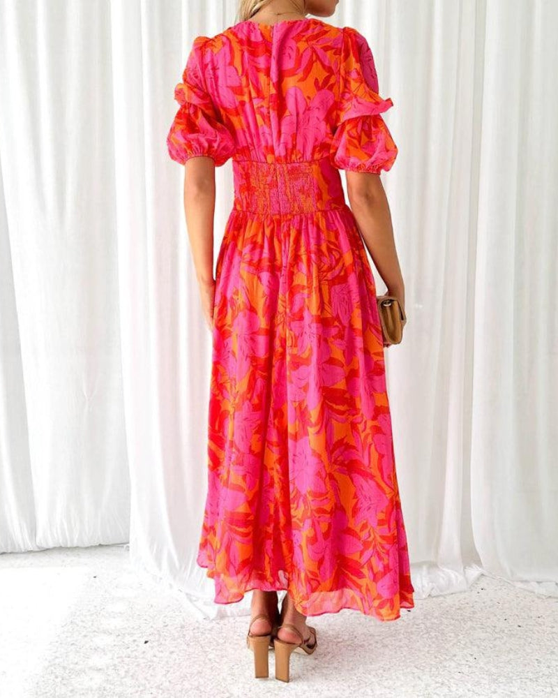 Dorothy Vestito da Donna – Vestito Rosa Elegante con Scollo a V Chic