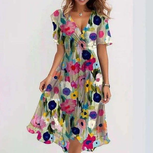 Clara Vestito da Donna – Vestito Elegante Casual Chic Manica Corta