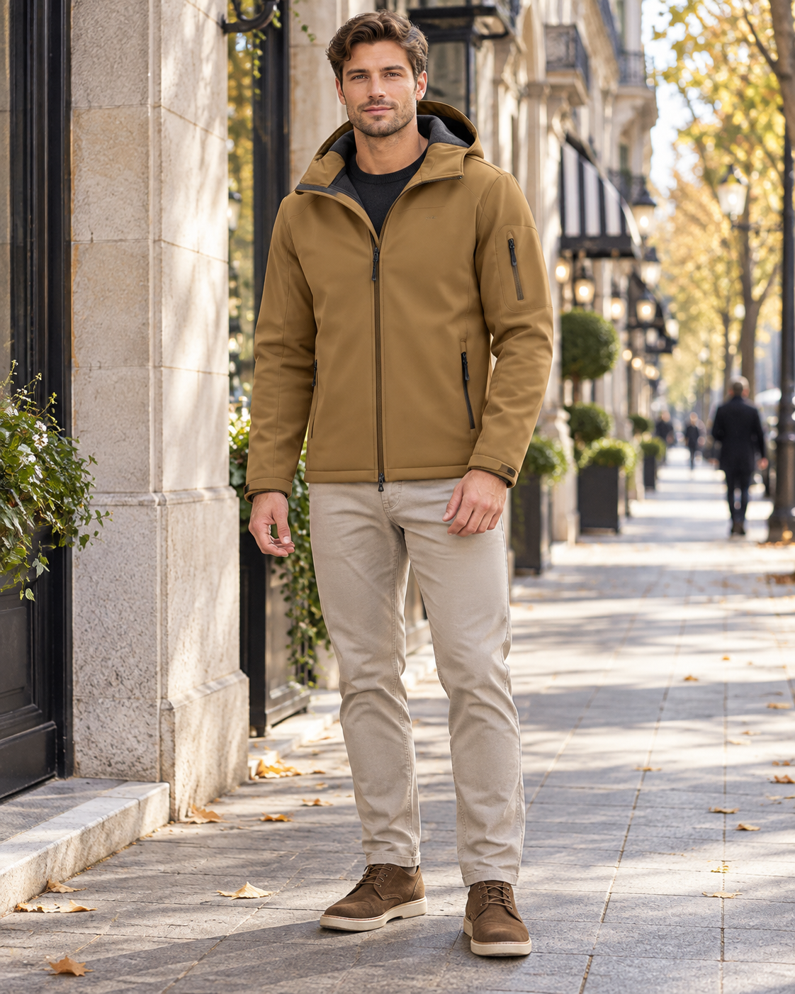 Rafael Chaqueta softshell para hombre impermeable con capucha y forro polar - Edicion moderna