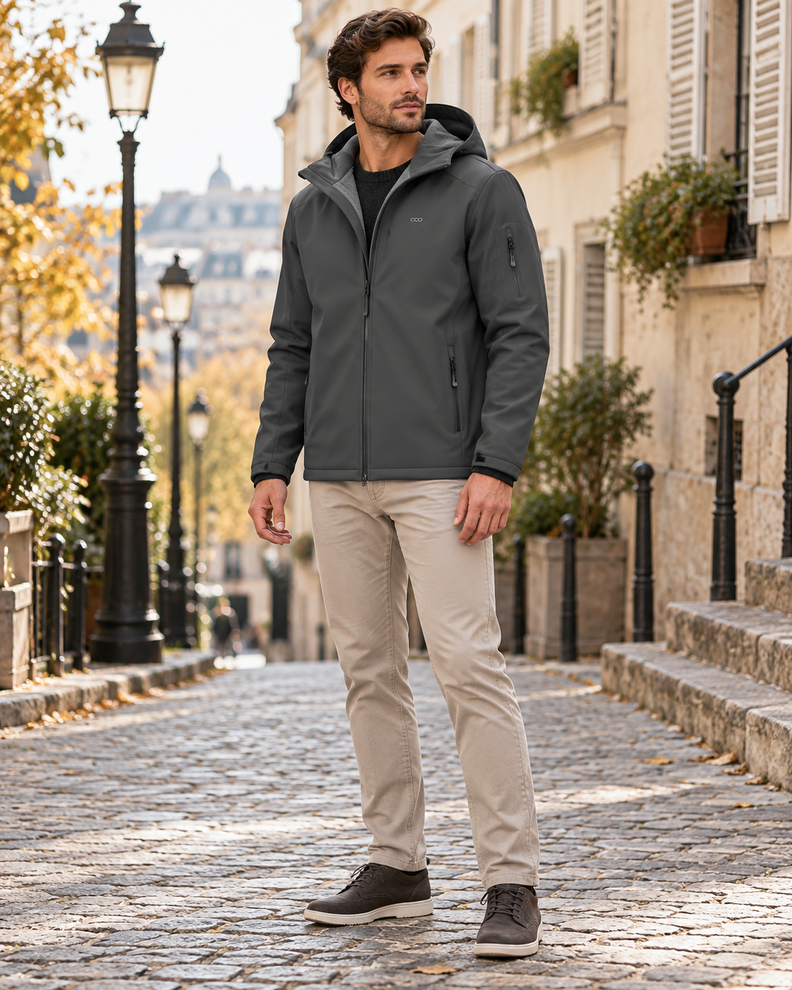 Rafael Chaqueta softshell para hombre impermeable con capucha y forro polar - Edicion moderna