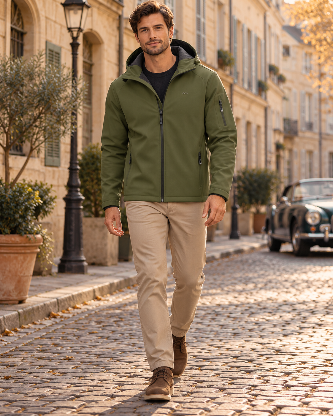 Rafael Chaqueta softshell para hombre impermeable con capucha y forro polar - Edicion moderna