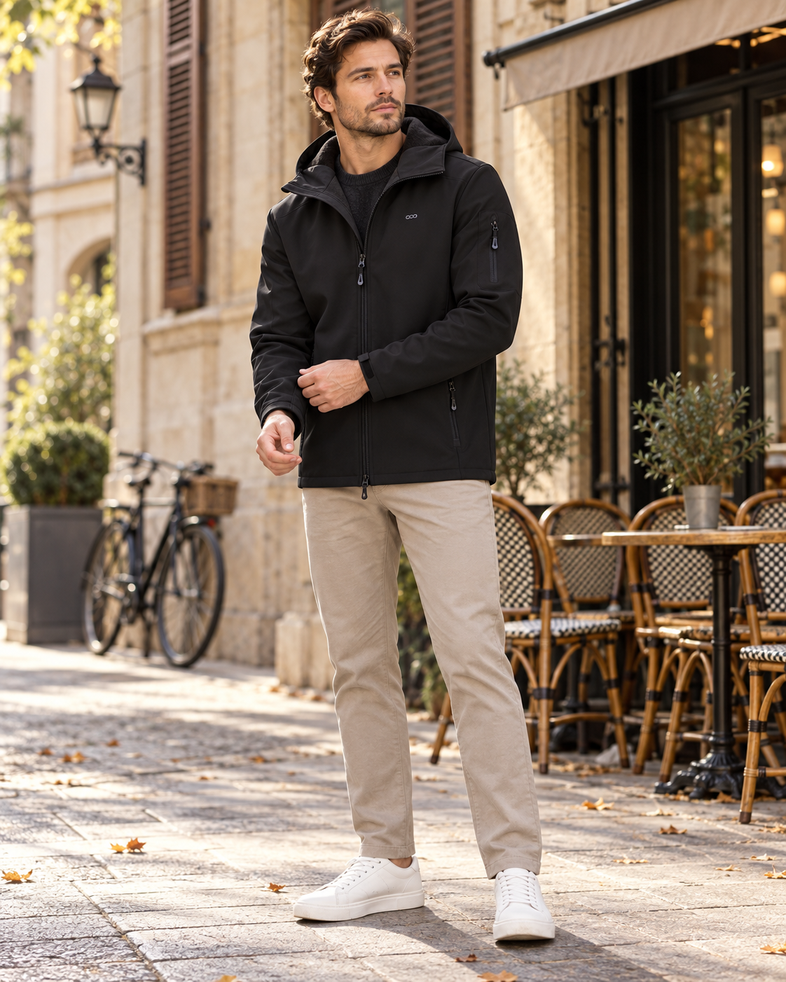 Rafael Chaqueta softshell para hombre impermeable con capucha y forro polar - Edicion moderna