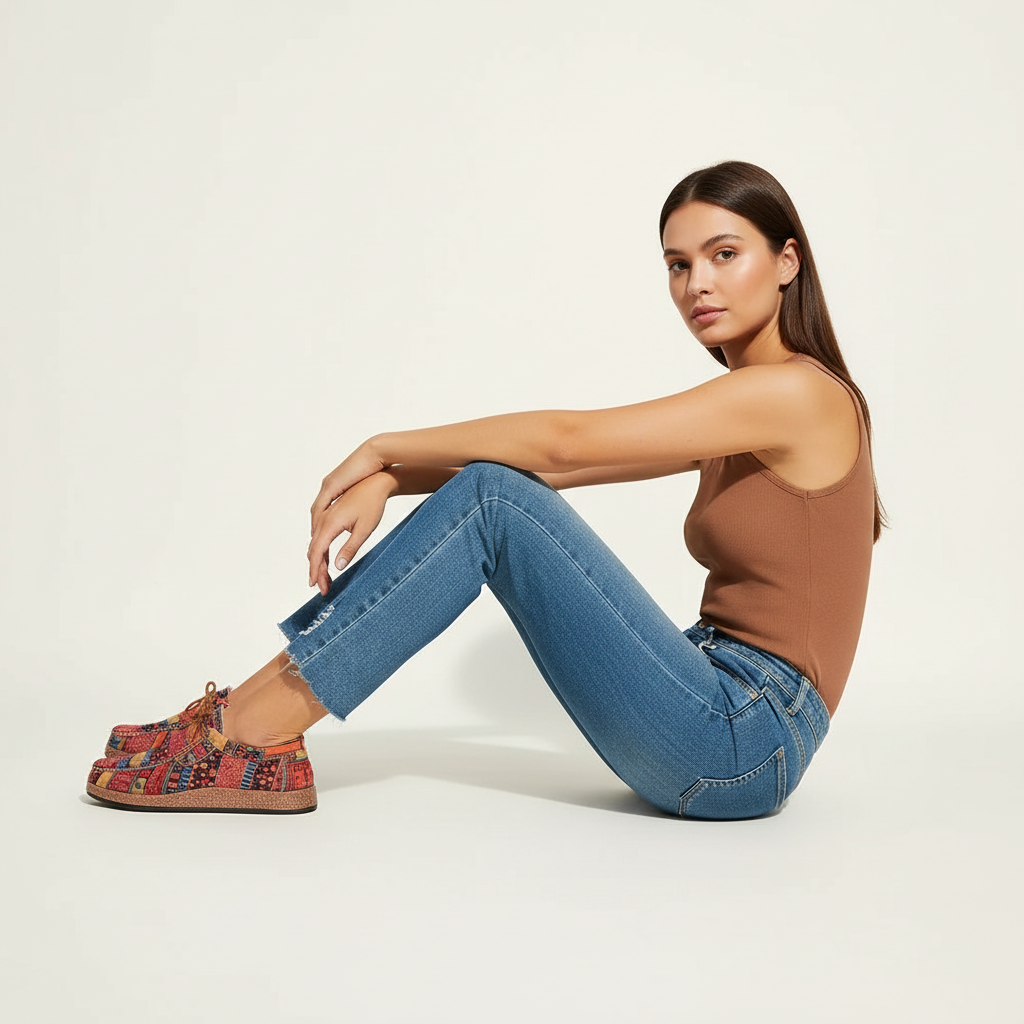 Alison Zapatillas Casual Mujer – Diseño Artístico, Ligeras y Suela con Agarre