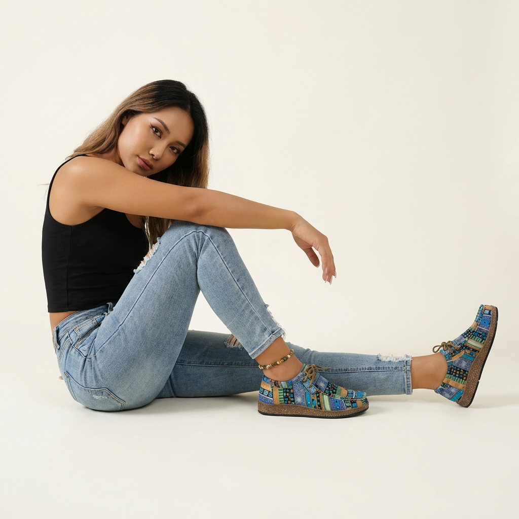Alison Zapatillas Casual Mujer – Diseño Artístico, Ligeras y Suela con Agarre