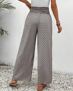Sophia Pantalon femme – Pantalon palazzo taille haute à jambes larges élégant