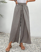 Sophia Pantalon femme – Pantalon palazzo taille haute à jambes larges élégant