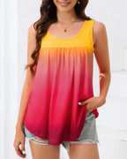 Lily Top Mujer – Blusa Túnica Sin Mangas con Pliegues y Estampado Floral